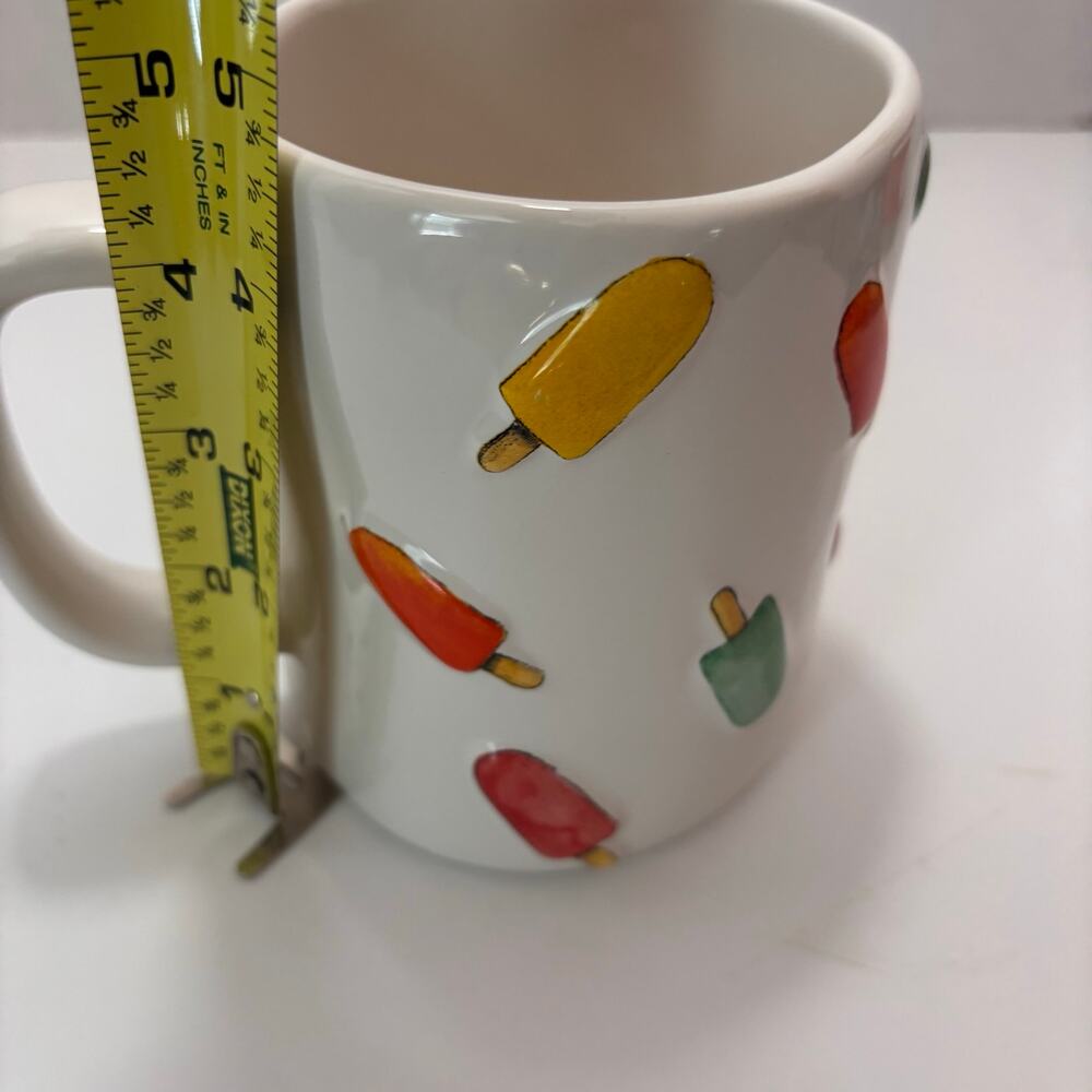 Rae Dunn ENJOY Mug Colorful Popsicles Ice Cream Summer Raised Design Cup - Picture 7 of 8